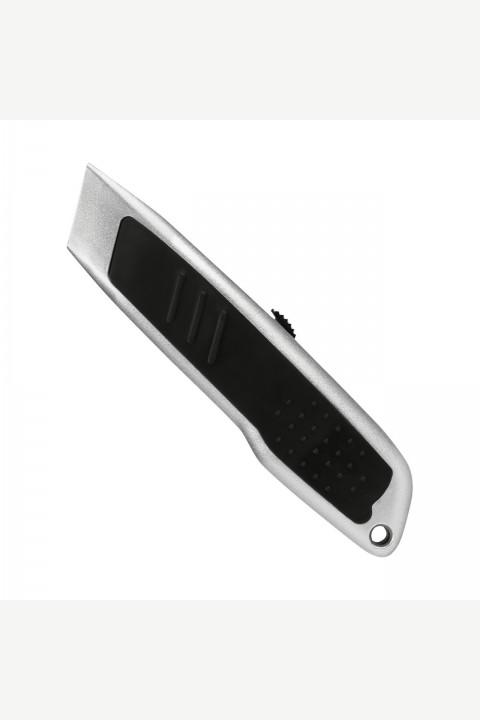 Строительный нож 18 мм прорезиненный корпус трапециевидное лезвие