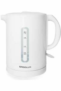 Чайник пластиковый ERGOLUX белый 1,7 л. (Спираль)