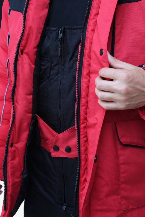 Куртка утепленная Диксон (черно-красная)