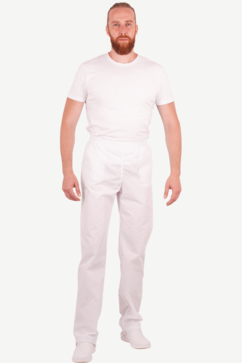 Медицинские брюки белые мужские